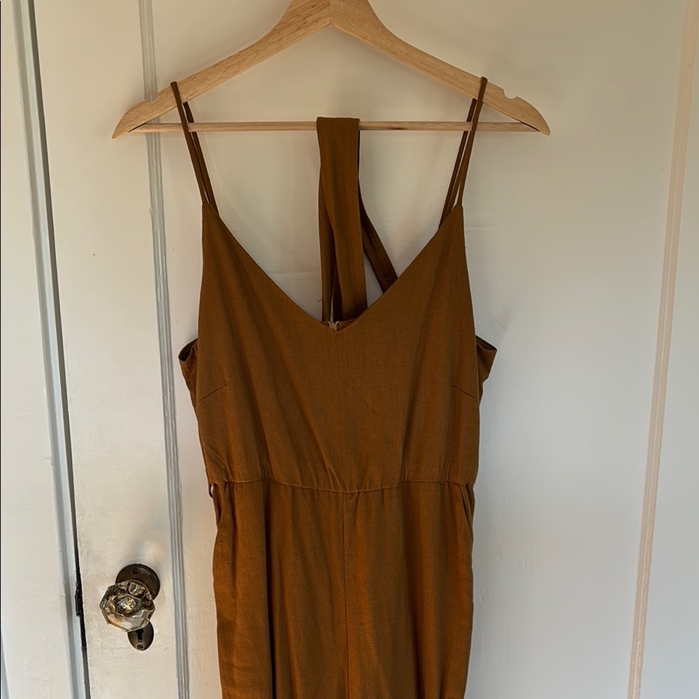 Linen-blend jumpsuit